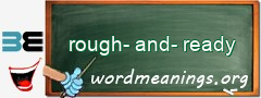 WordMeaning blackboard for rough-and-ready